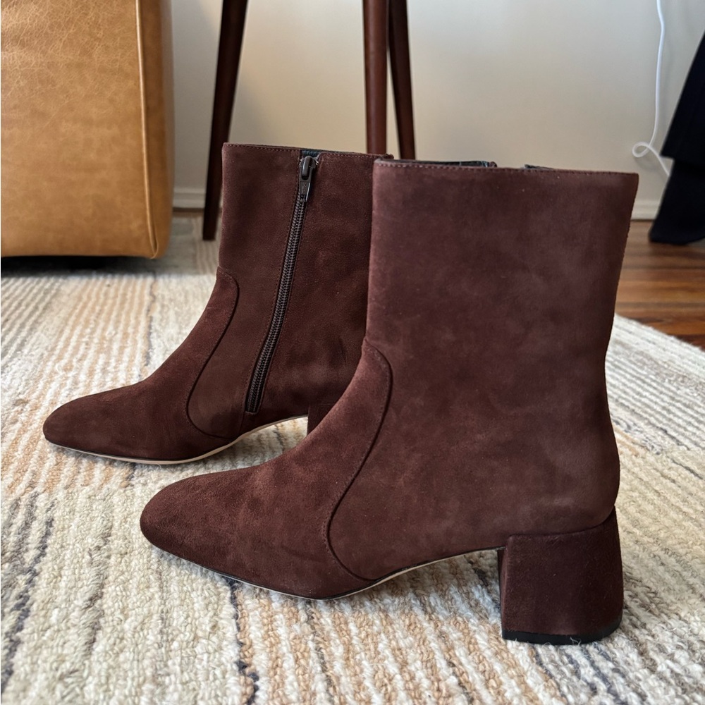 NWT box and dust bag never been worn Staud Andy ankle boot mahogany size 37